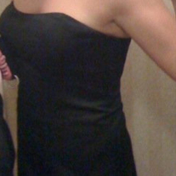 Black formal dress David’s Bridal with pink sash - Picture 6 of 6